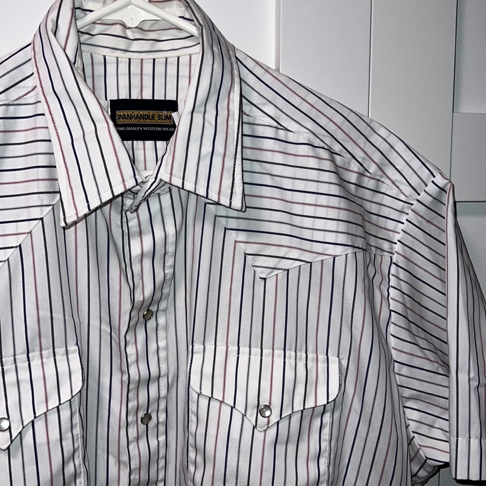 Red & Blue Stripes Cowboy Button Down